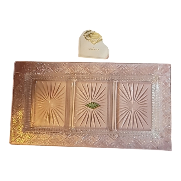 Godinger Server Shannon Crystal Dublin design 3 section relish 14" x 7.5… - Picture 1 of 6